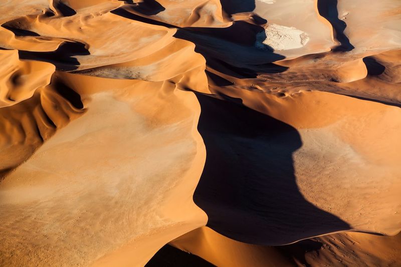 High angle view of sandy namib desert