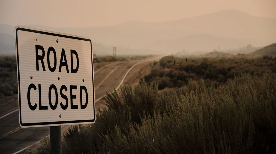Road closed sign 