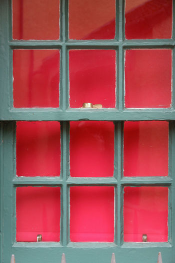 Full frame shot of red window on building