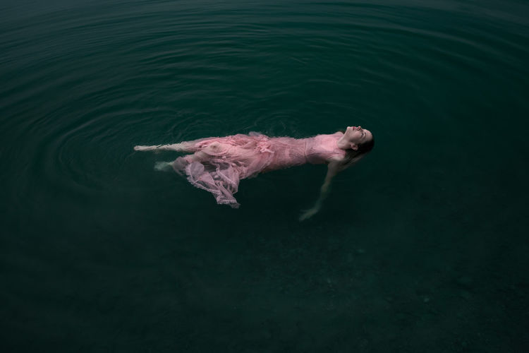 Floating 10-18mm Dress Fine Art Photography Natural Beauty Natural Light Blue Canon Canon EOS 750D Female Fine Art Floating On Water Lake Light Pink Nature Outdoors Sensual_woman Simplicity Swimming Vintage Water Woman In Water The Creative - 2018 EyeEm Awards