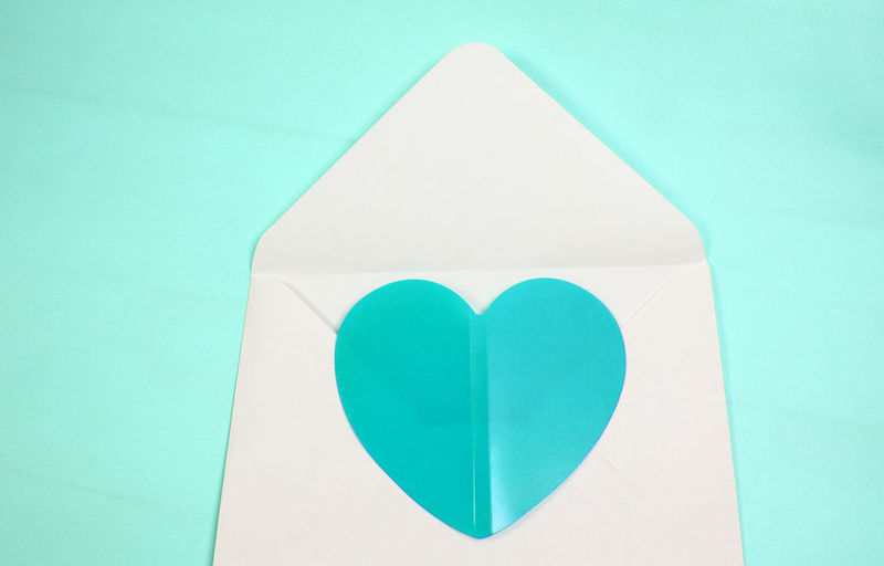 High angle view of heart shape on paper