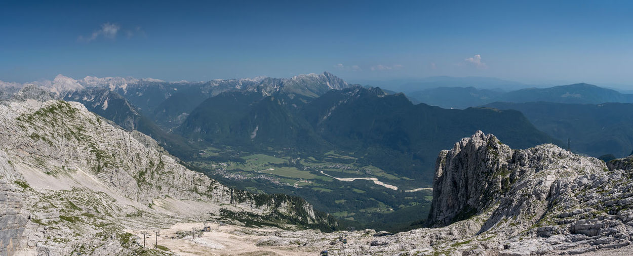 View over slovenia from kanin mountains at the border of slovenia and italy