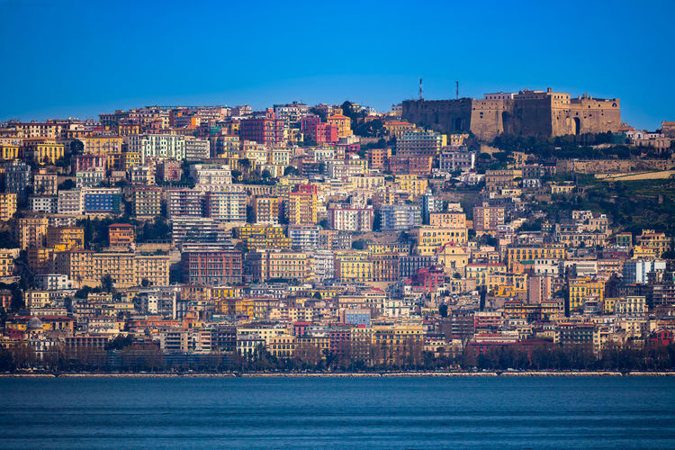 Aerial view of city at waterfront