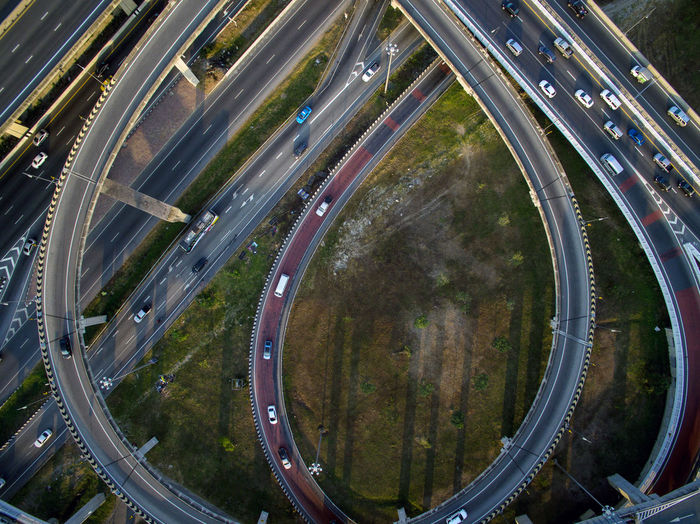 High angle view of elevated road