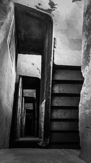 Abandoned staircase in old building