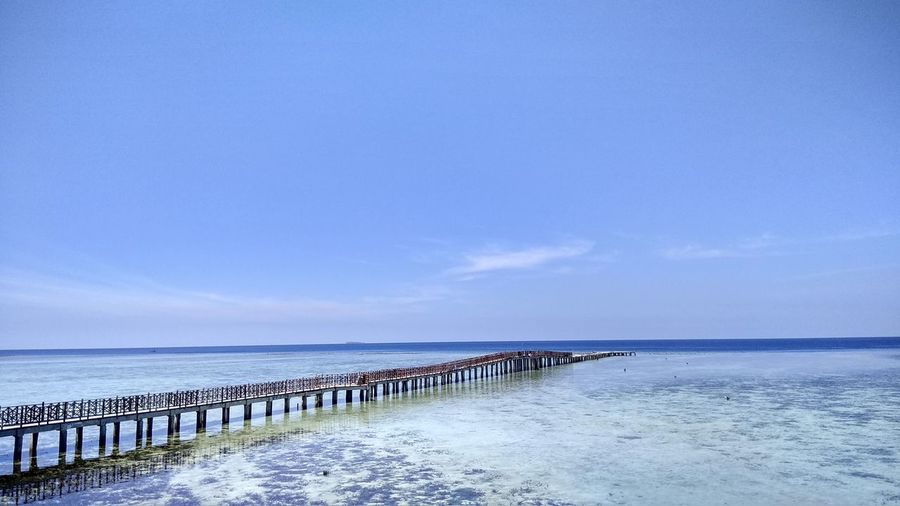 Pier on sea against sky