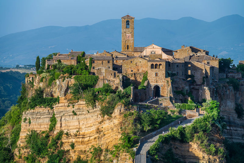 The ancient village of civita di bagnoregio, also called the diying city, in the region of tuscia