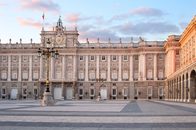 Palacio real, royal palace, at plaza de oriente, in madrid, spain