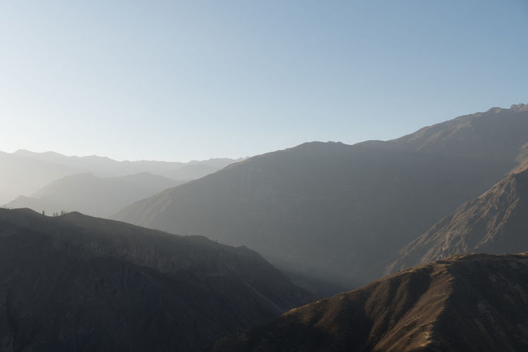 Scenic view of mountains against clear sky