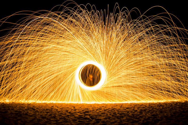 Wire wool at night