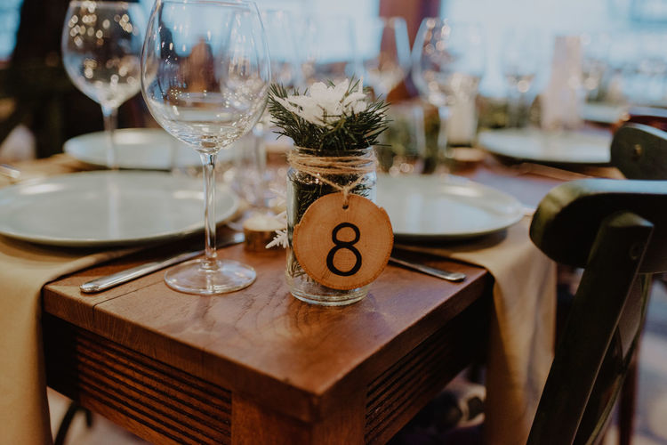 Close-up of place setting on table