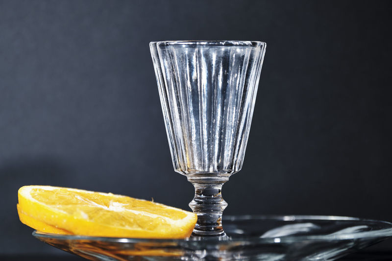 Close-up of glass against black background