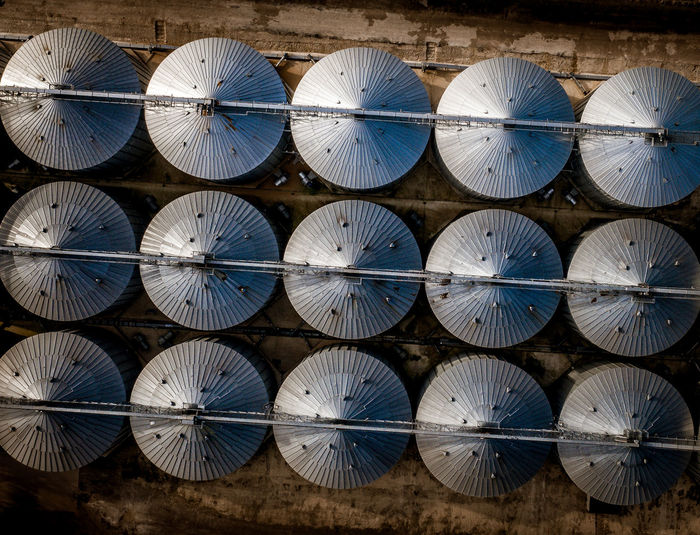 Full frame shot of patterned metal in factory