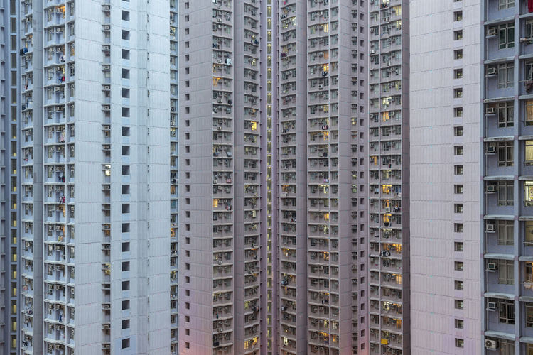 Full frame shot of modern buildings in city