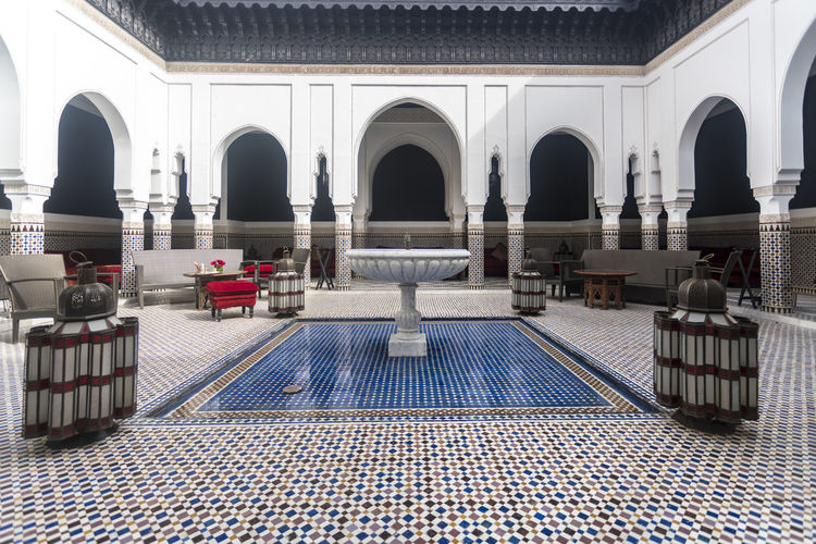 Interior details of a riad in marrakech