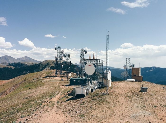 Communications towers on hill