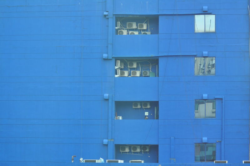 Full frame shot of blue building