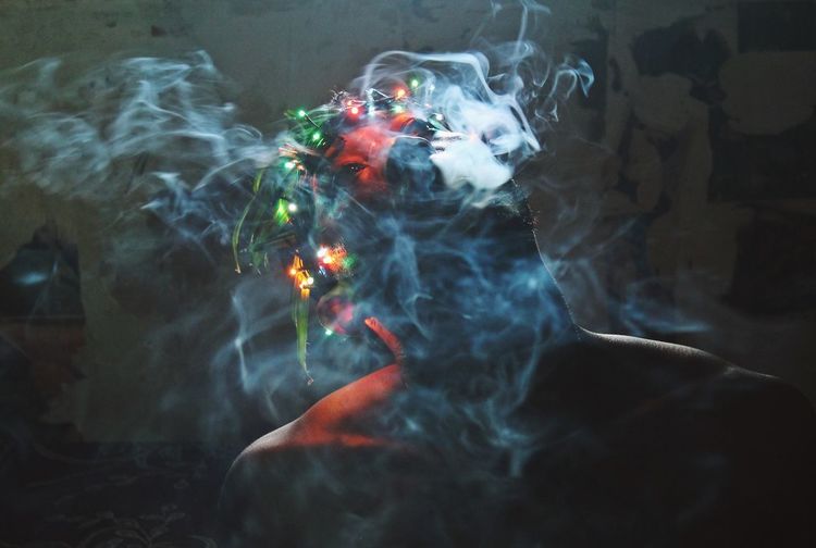 Close-up of person smoking