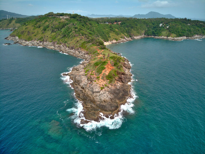 High angle view of bay