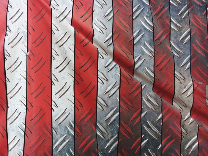 Full frame shot of striped metal