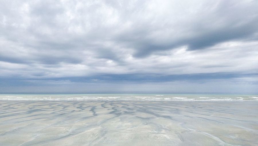 Scenic view of beach against sky