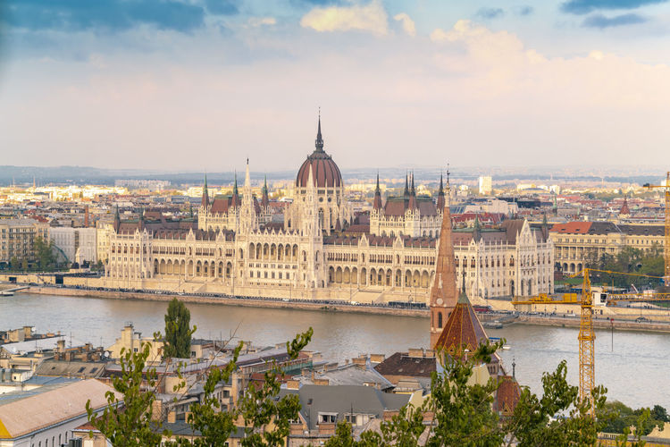 The parliament's palace and danube seen from fisherman's bastion