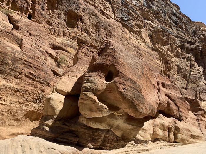 Low angle view of rock formation