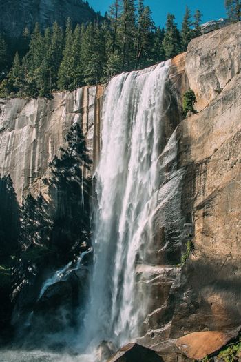Scenic view of waterfall