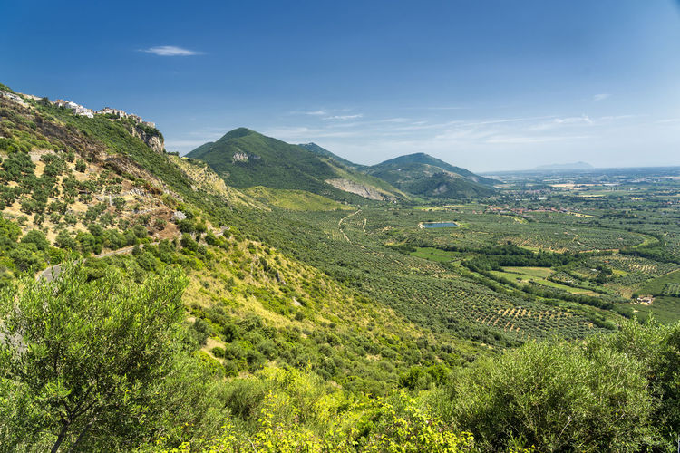 High angle view of landscape against sky