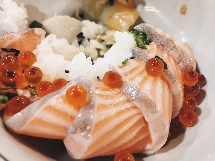 Close-up of sushi on plate