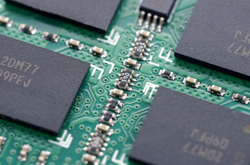 Close-up of computer mother board