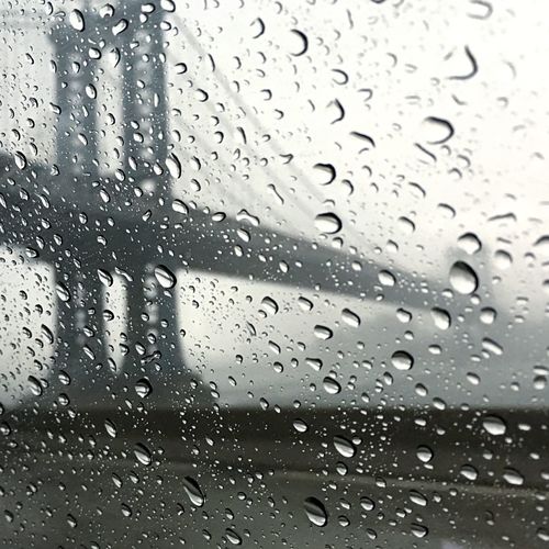 Close-up of water drops on glass