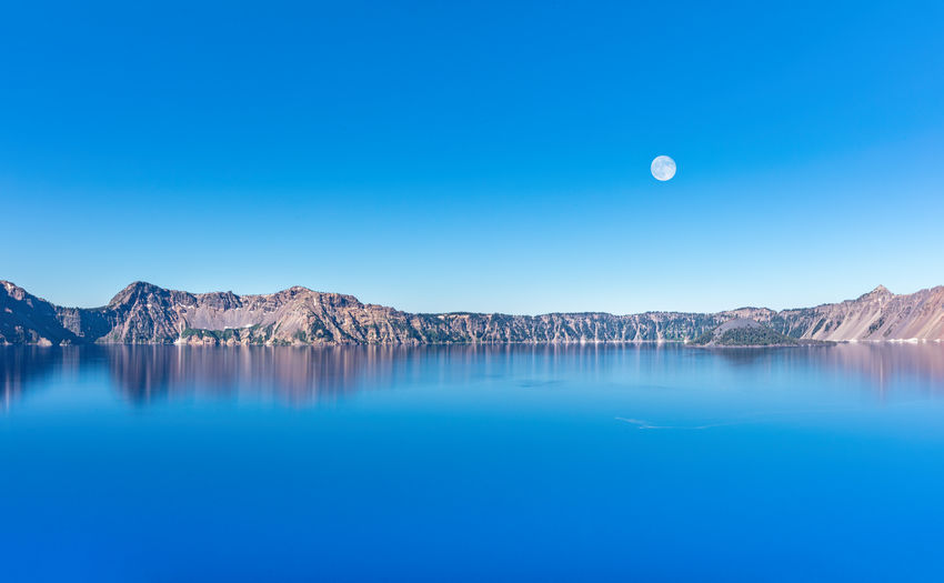 Panoramic view on the crater lake in the crater lake national park, oregon