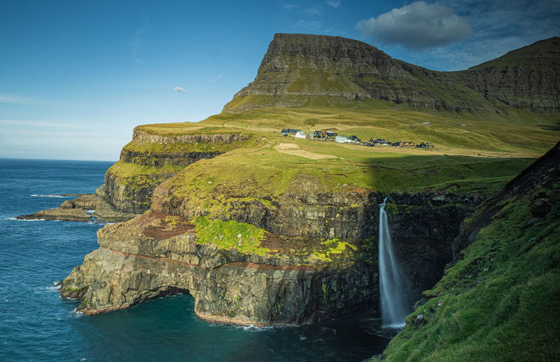 Scenic view of waterfall 