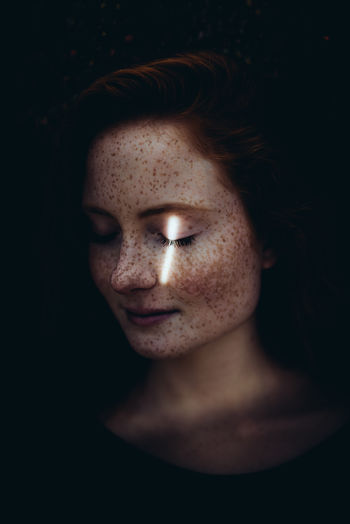 Adult Adults Only Beautiful Woman Beauty Black Background Close-up Frankfurt Am Main Freckle Freckles Headshot Human Body Part Human Lips One Person One Woman Only One Young Woman Only Only Women People Portrait Studio Shot Women Young Adult Young Women The Portraitist - 2018 EyeEm Awards Capture Tomorrow