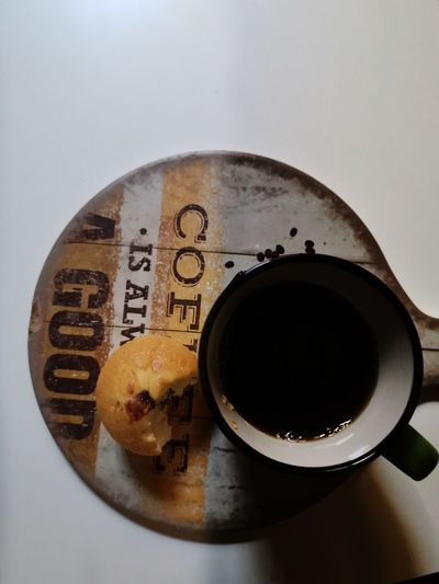 Directly above shot of coffee on table