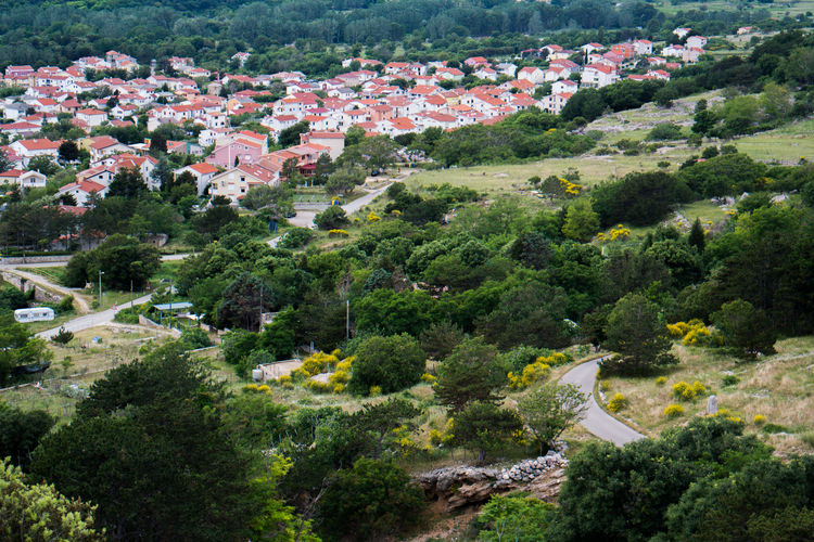 High angle view of cityscape