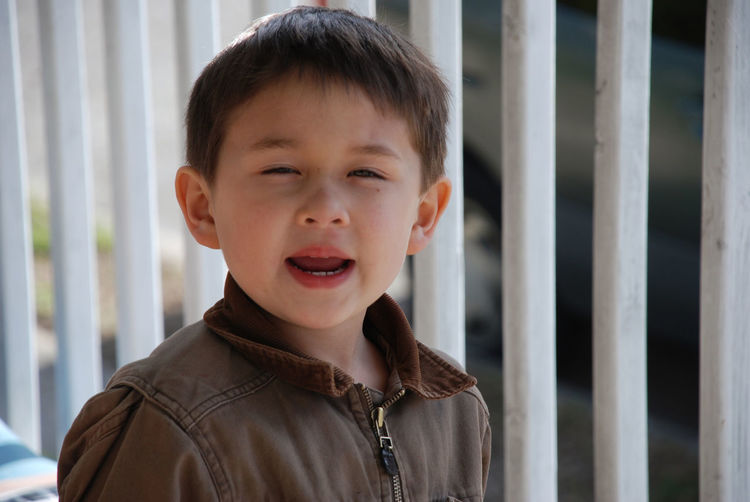 Close-up portrait of cute boy