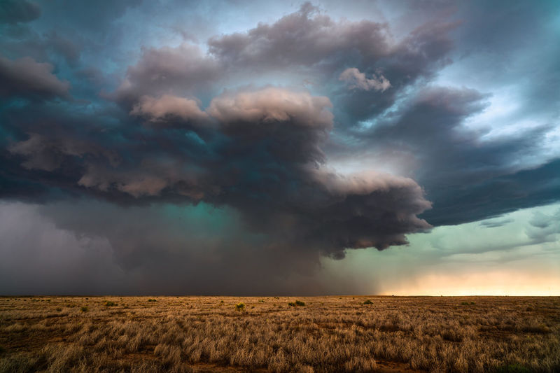 A dramatic supercell thunderstorm during a severe weather outbreak near dexter, new mexico.