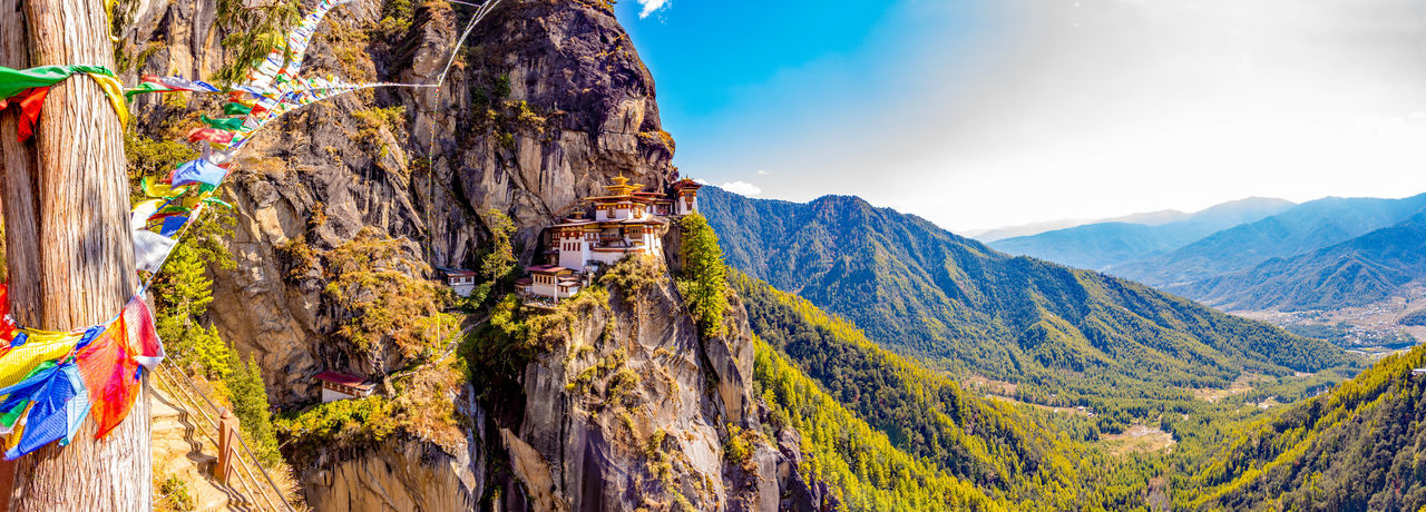 Scenic view of mountain range against sky