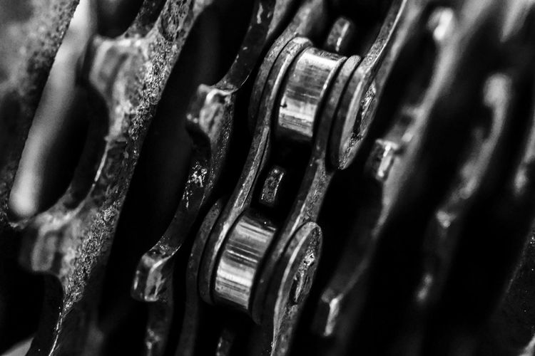 Close-up of bicycle chain