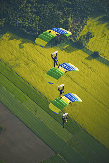 Skydivers in mid-air