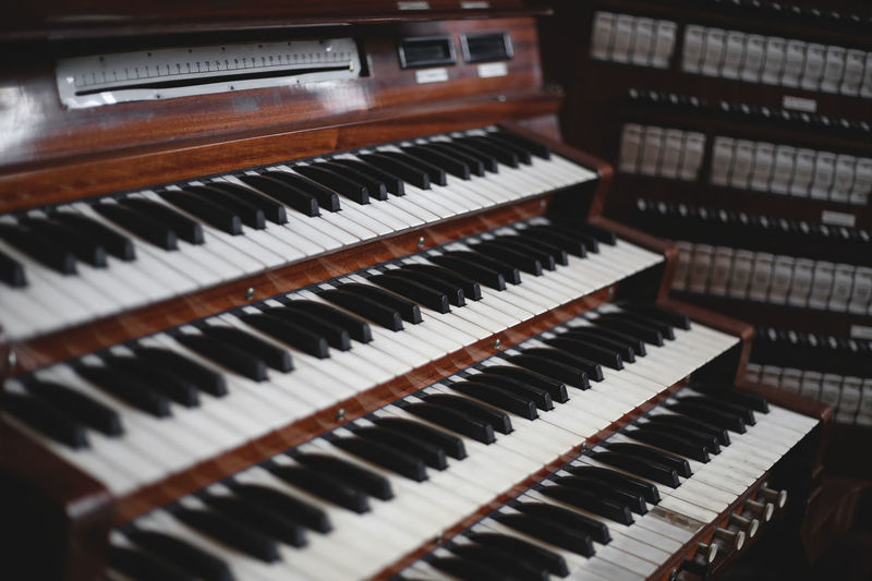 Detail shot of piano keys