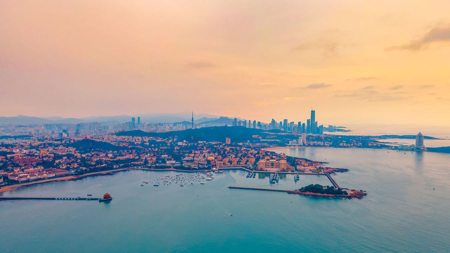 Famous attractions in qingdao at dawn