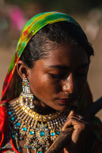 Close-up portrait of a woman