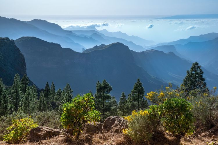 Scenic view of mountains against sky