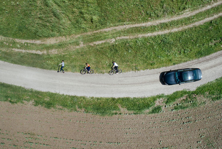 People on road