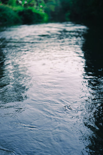 High angle view of rippled water