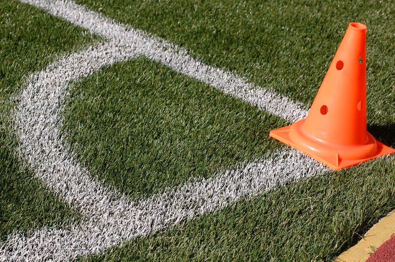 Cone on soccer field