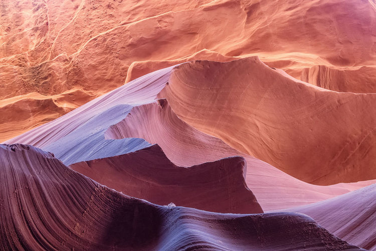 Full frame shot of sandstones at antelope canyon